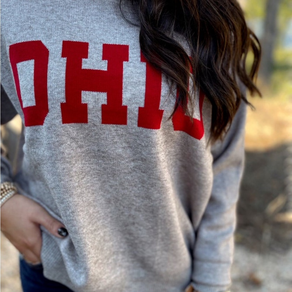 Luxe Red OHiO Women's Sweater